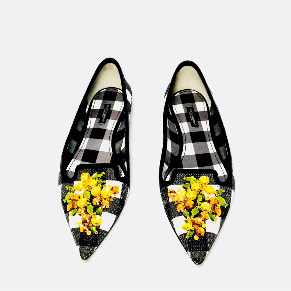 🔎DOLCE & GABBANA🔍 Plaid Pointed-Toe Flats